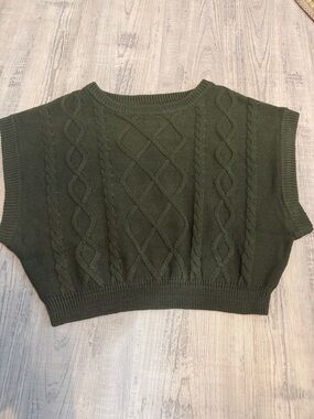 Emory Park Olive Green Cable Knit Tank
